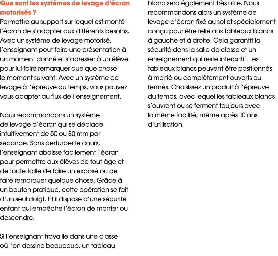 Que sont les systèmes de levage d écran motorisés   Permettre au support sur lequel est monté l écran de s adapter au   